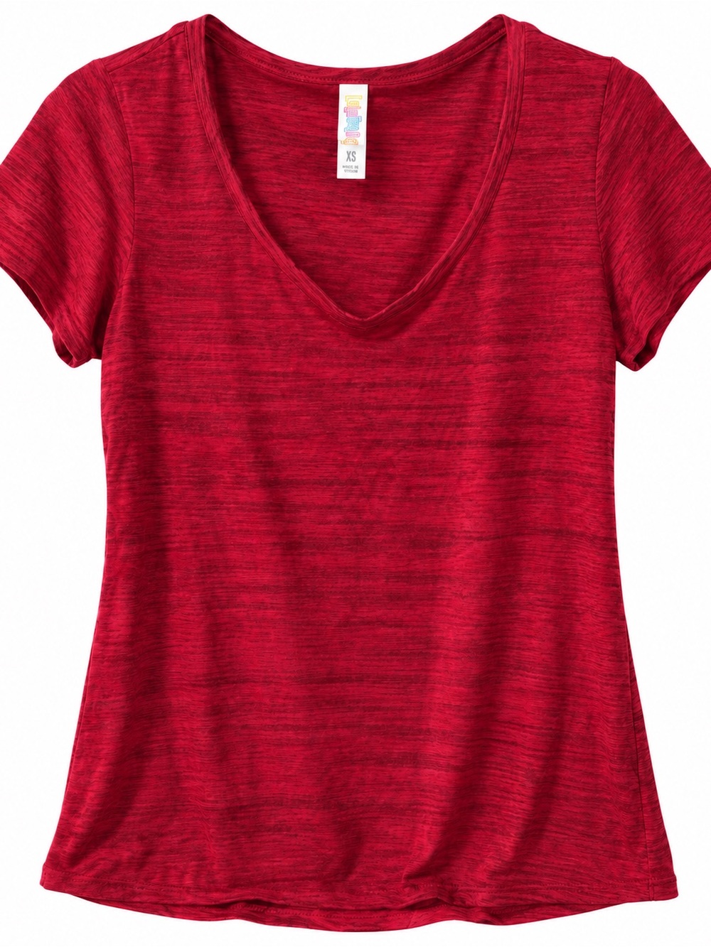 LuLaRoe Women’s XS Red Heathered V-Neck Short Sleeve T-Shirt NWOT
